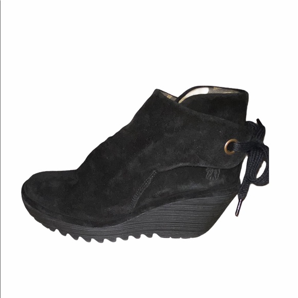 Fly London Yebi Suede Black Ankle Boots - Picture 4 of 11